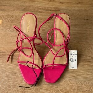 Express Fuchsia Strappy Heels